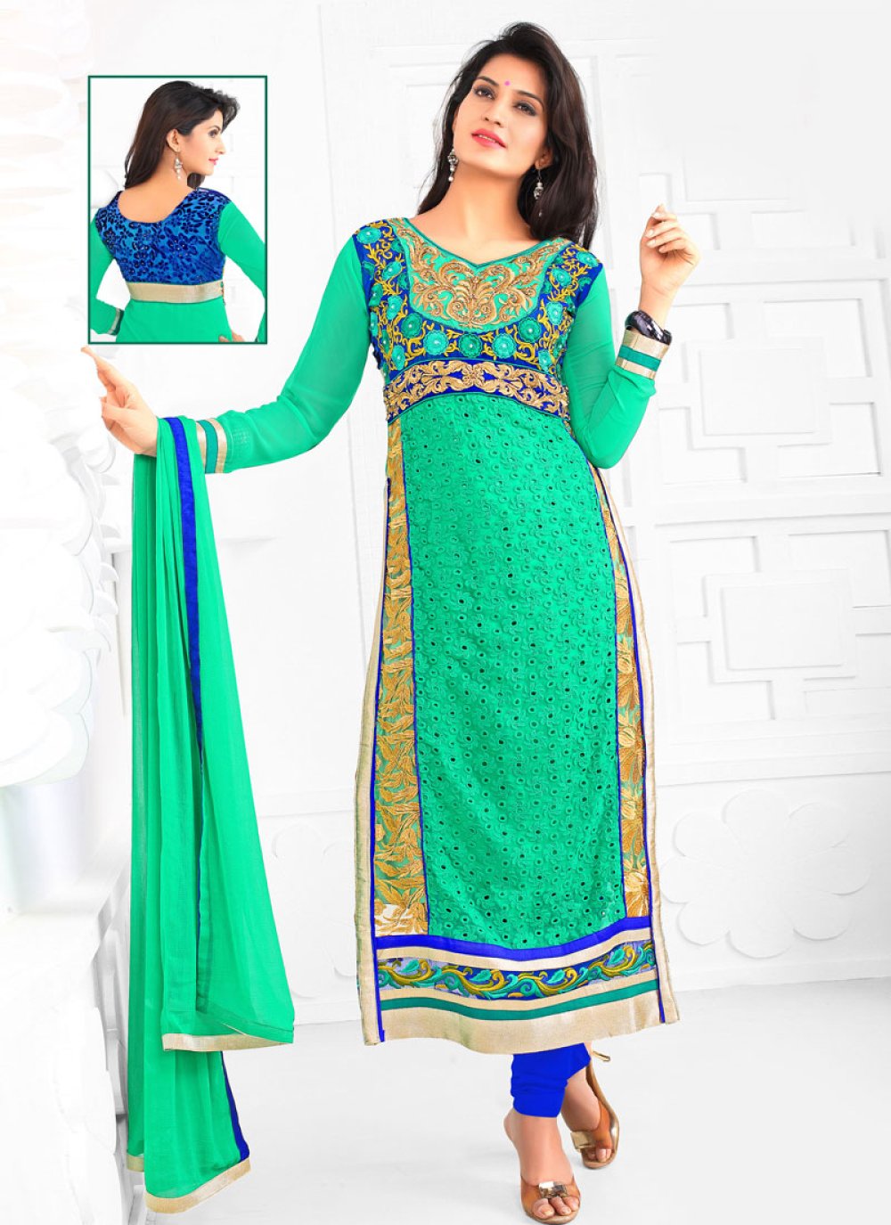 embroidery works in churidar