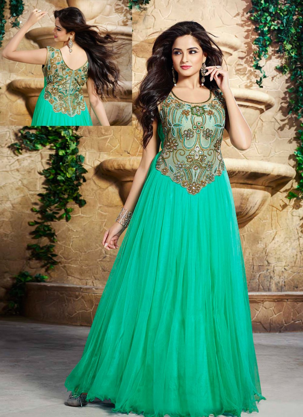 Gown Sea Green Simple Indian Wedding