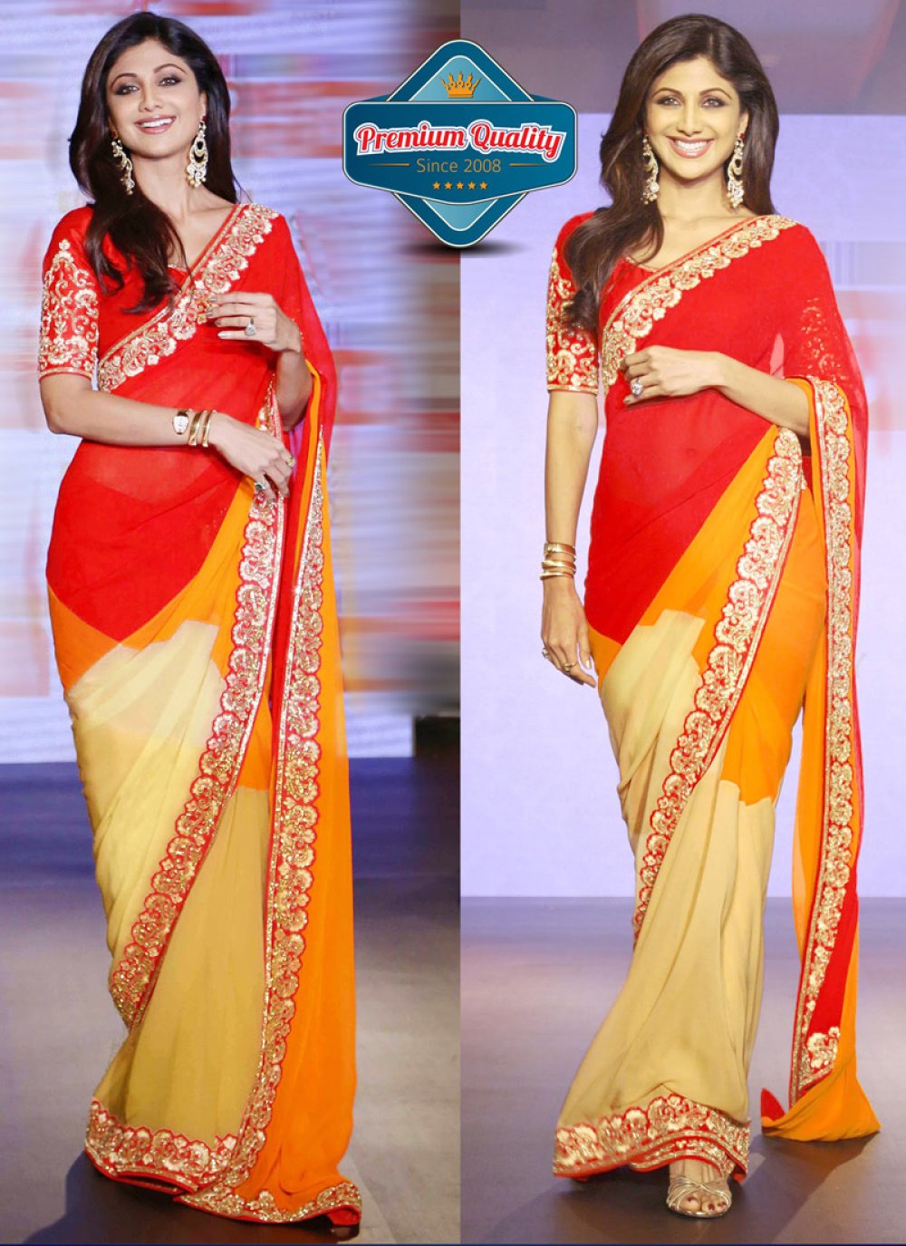Ivory Georgette Chiffon Saree/ Wedding Saree/party Wear Saree/ Cream Sari/  Ceremony Sari/luxury Sari - Etsy
