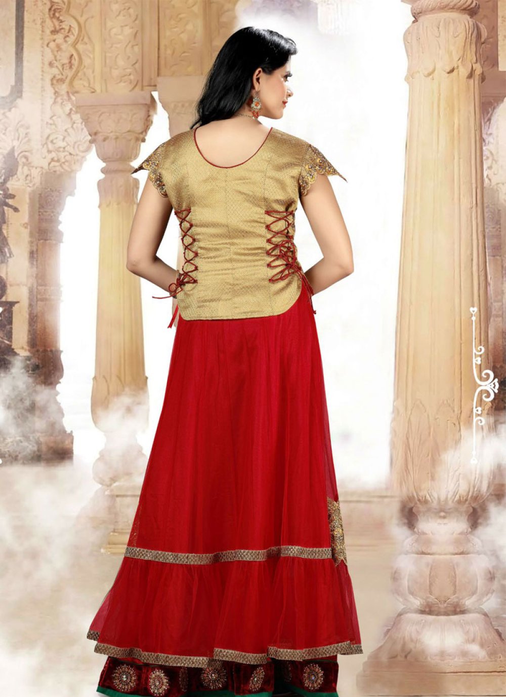 Georgette Embroidered Work A Line Lehenga Choli 