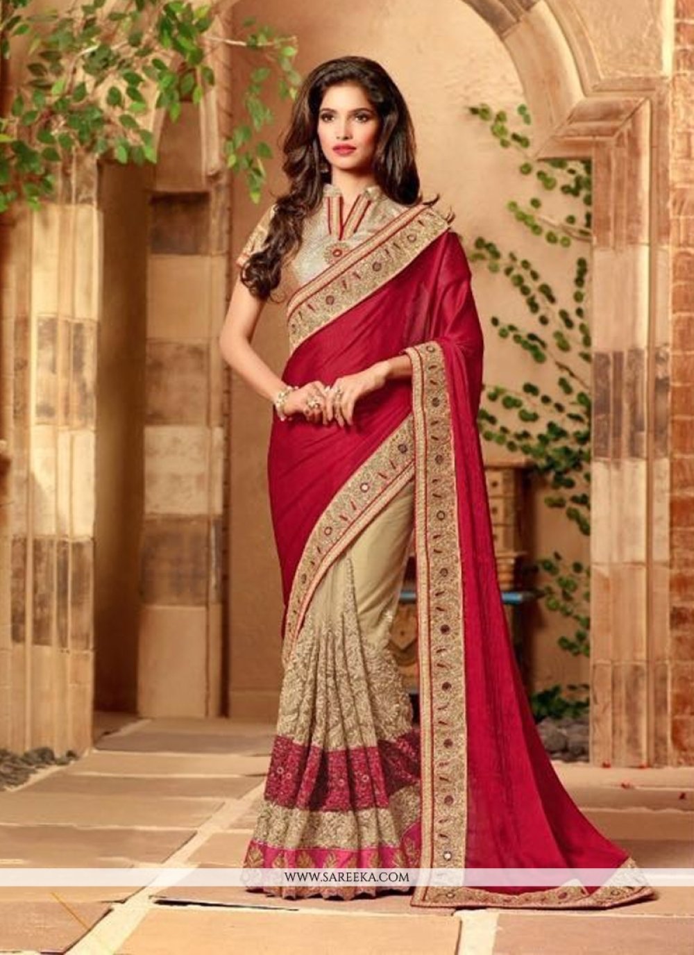 Automatic Pink Chiffon Embroidered Bridal Wear Saree at Best Price in Surat  | Ethnic Saga