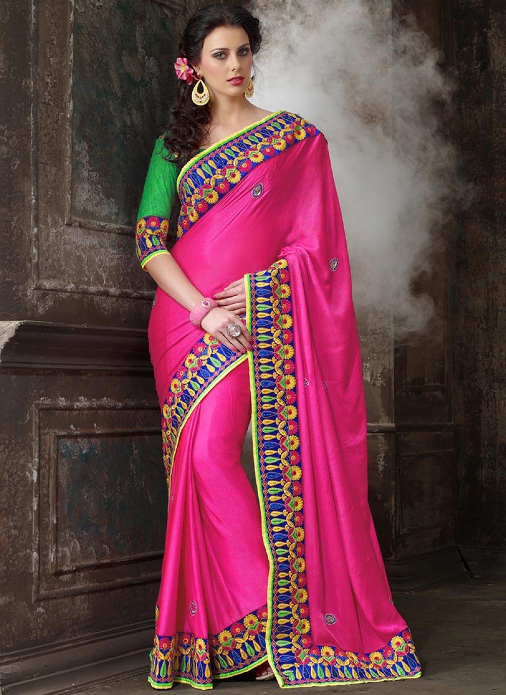 Pure crepe saree dyed in rangkaat style – Turaja