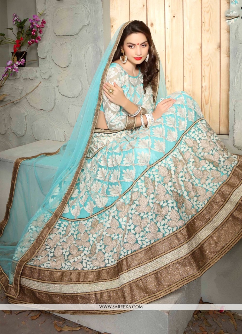turquoise lehenga online shopping