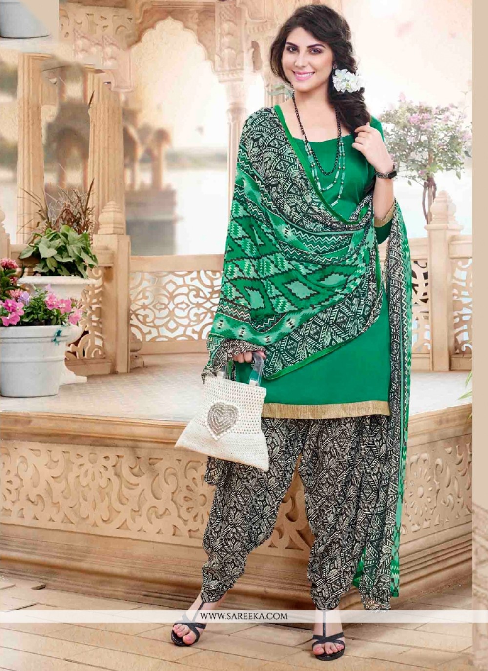 Green Designer Patiala Suit