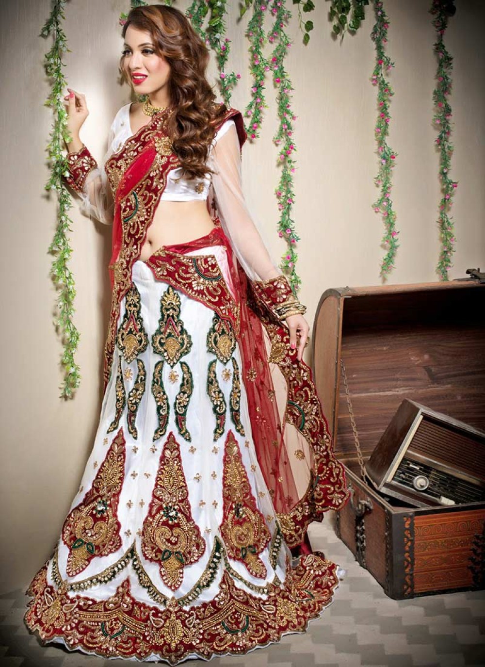 Popular Off White Bridal Lehenga Choli online shopping