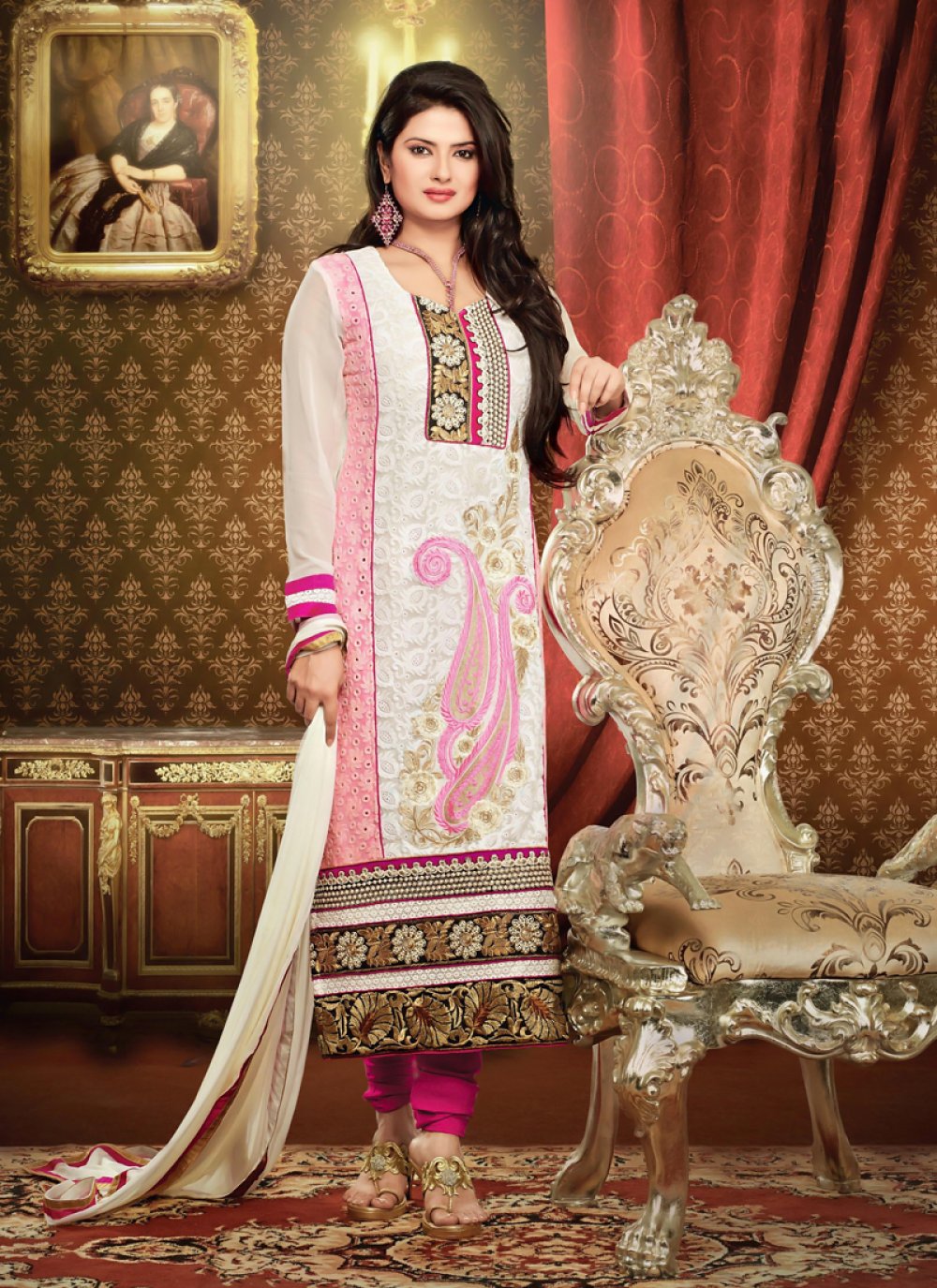 Buy Art Raw Silk Readymade Churidar Salwar Suit Online