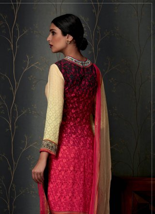 Pashmina Multi Colour Print Work Designer Straight Salwar Suit