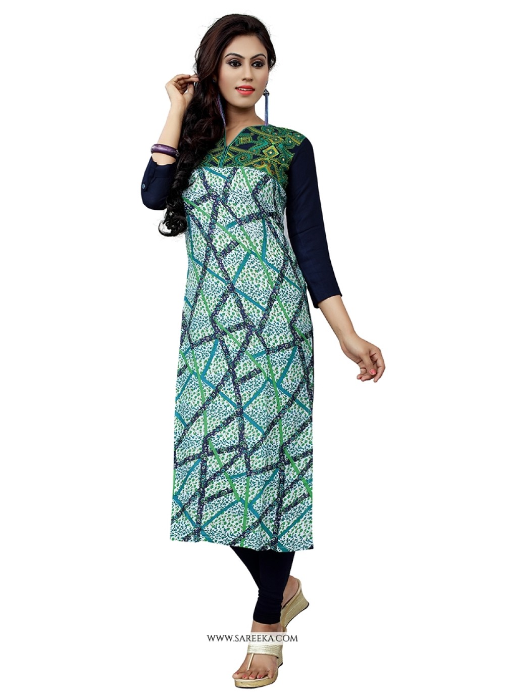 Embroidered Work Cotton   Party Wear Kurti