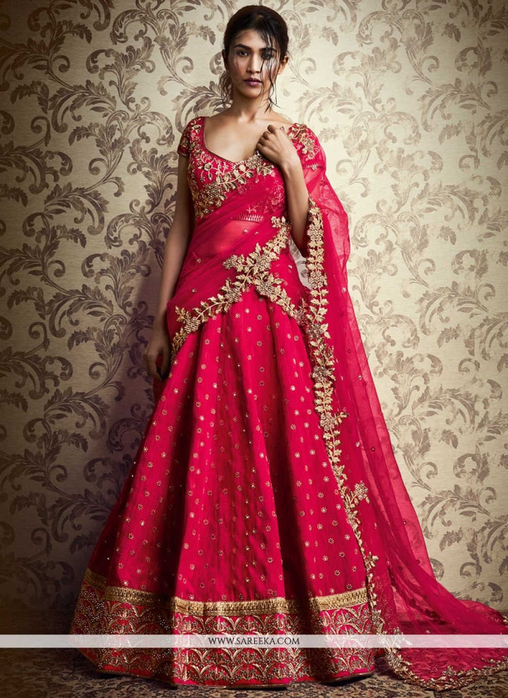 Classy tri colored lehenga style saree | Princesinghania's Blog