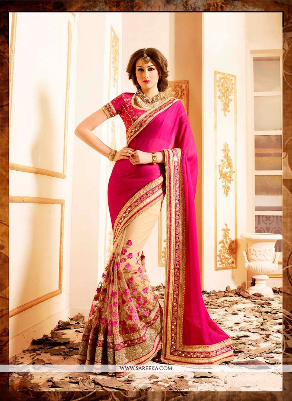 Party wear shop saree ka design