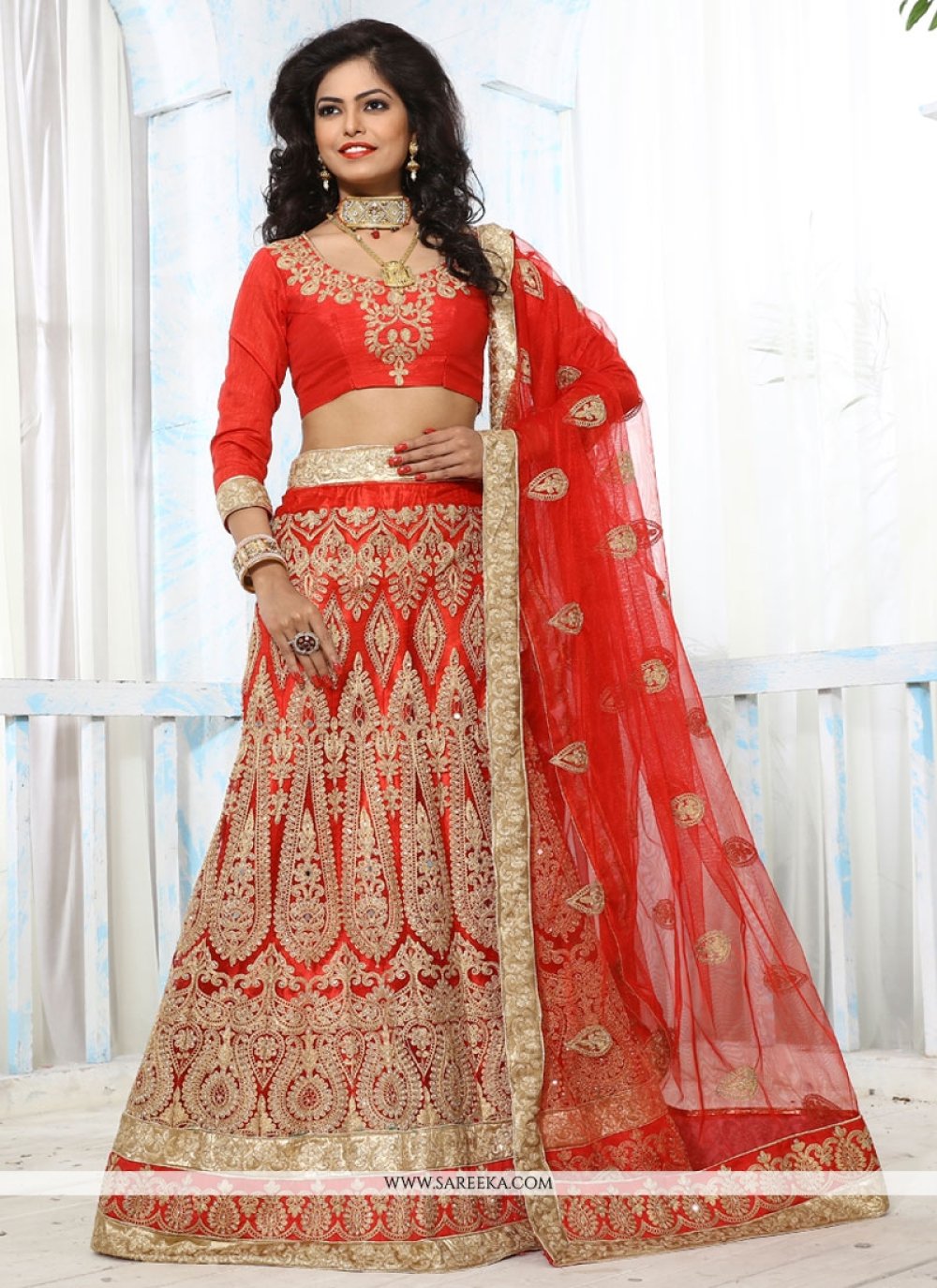 Buy Blue Net Dori A - Line Lehenga Online : USA -