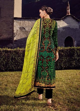 Embroidered Work Fancy Fabric Designer Straight Salwar Suit