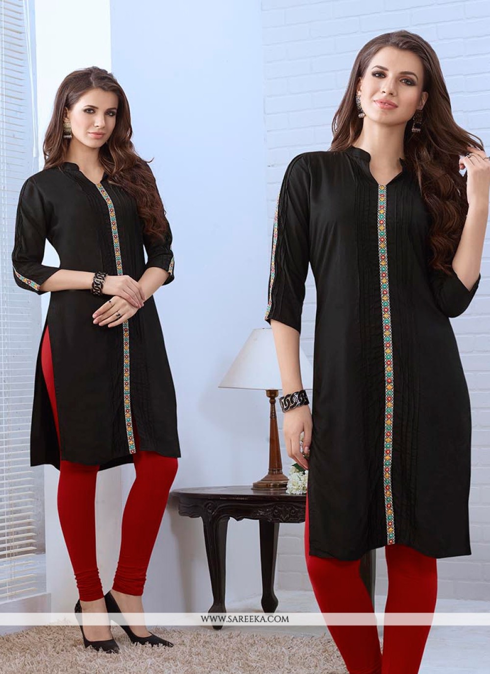 Embroidered Work Rayon Party Wear Kurti