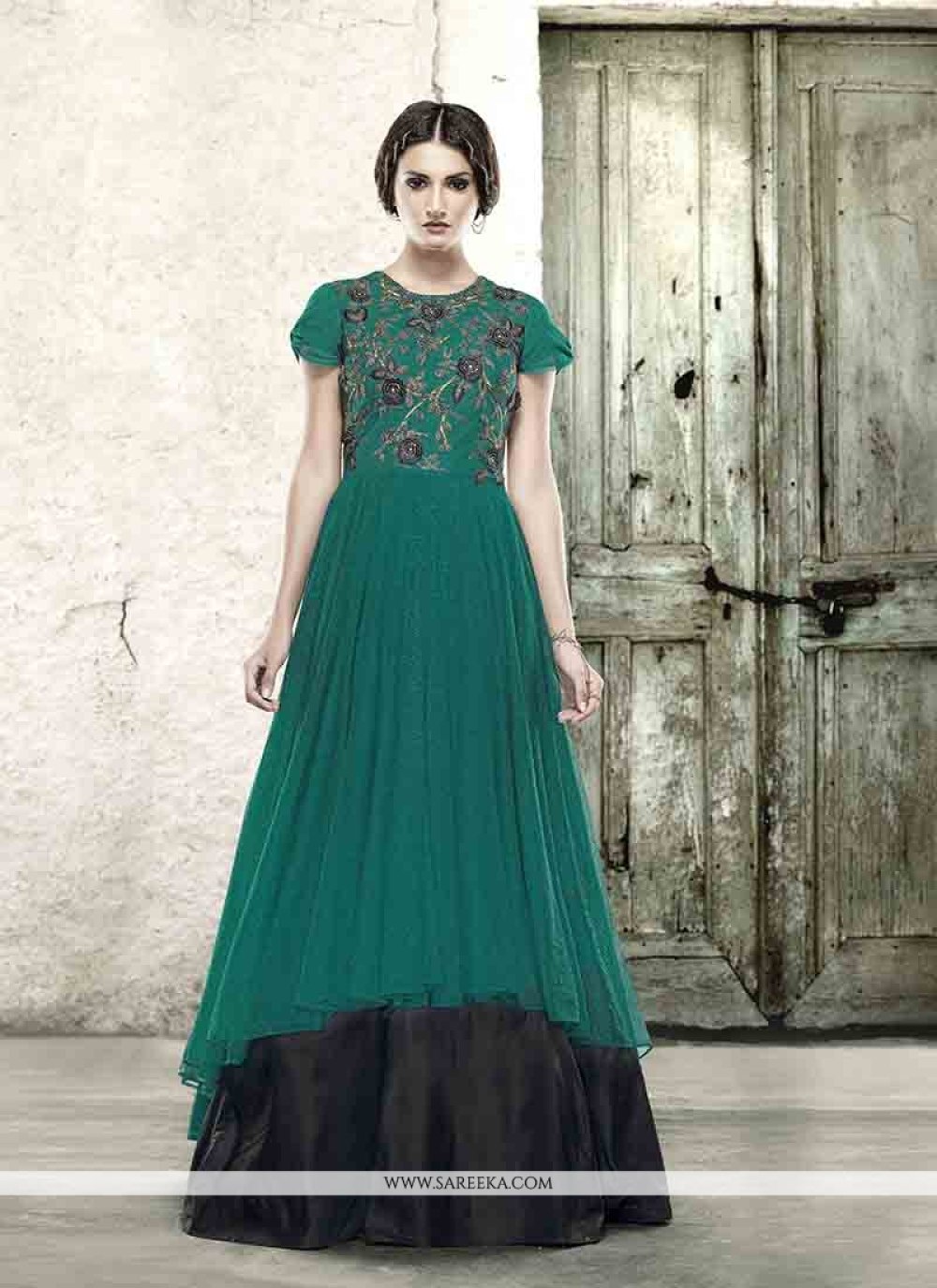 designer embroidered gowns
