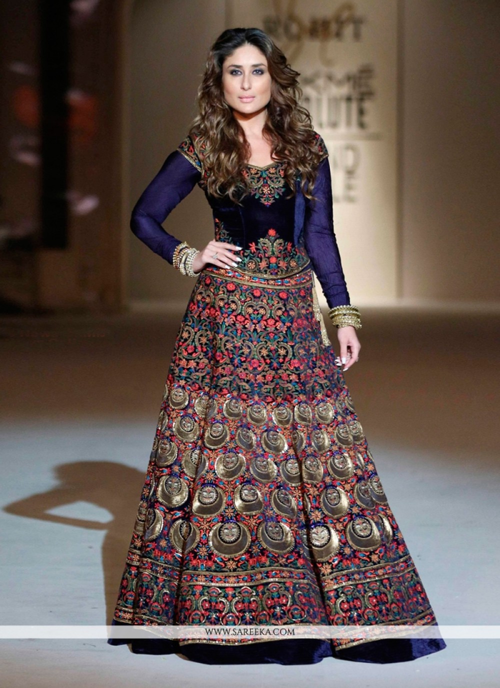 Bollywood Star Kareena Kapoor Dark Blue Net Replica Lehenga Choli SMDS0ZZZ  | Indian bridal wear, Indian fashion, Indian attire