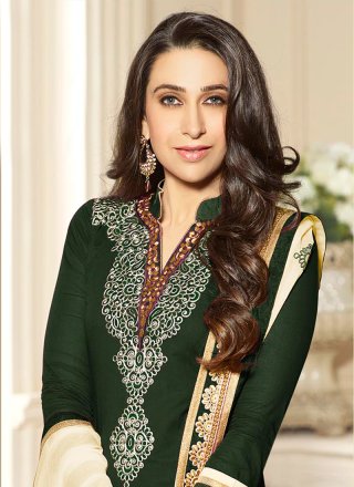 Karishma Kapoor Green Cotton   Churidar Designer Suit