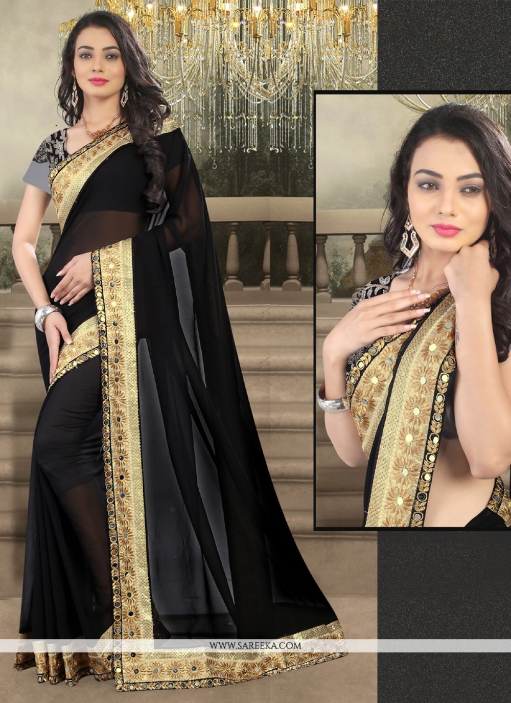Buy Embroidered Work Designer Saree Online New Zealand
