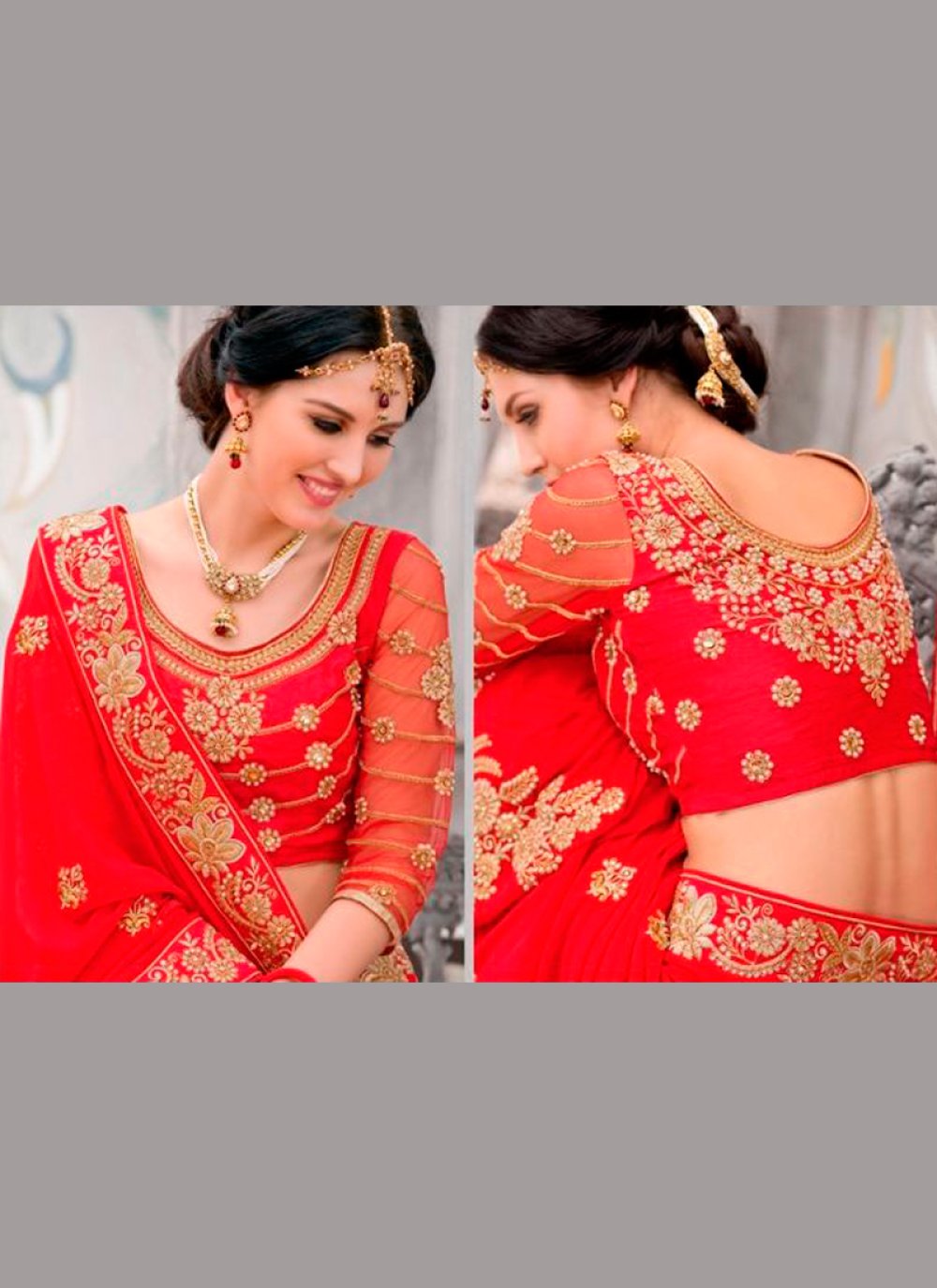 Pure Chiffon Red Classic Designer Saree