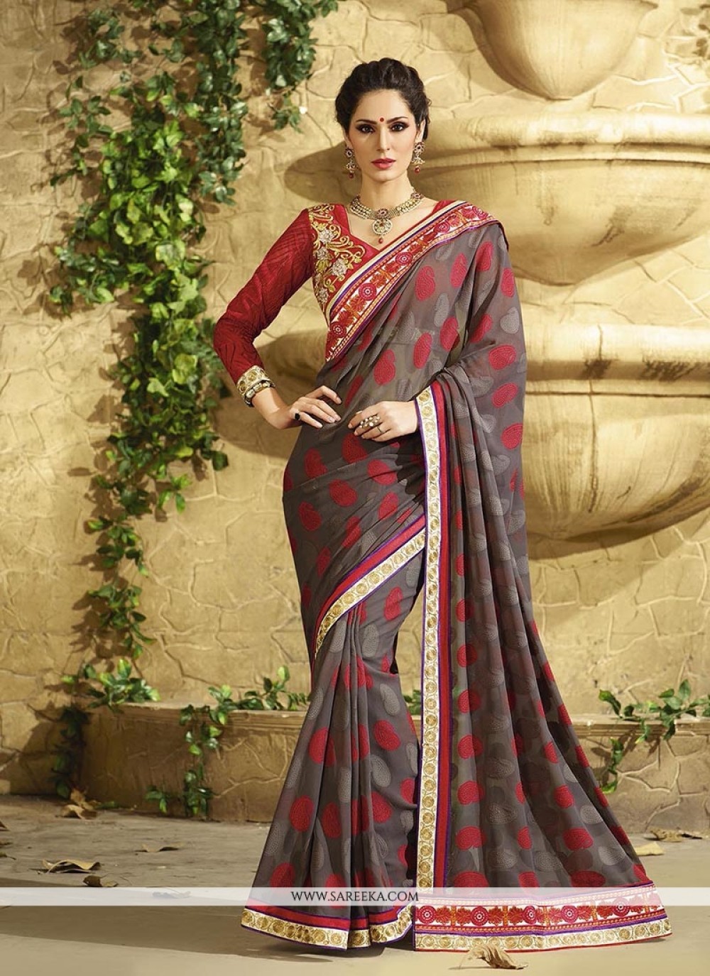 Embroidered Work Jacquard Classic Designer Saree