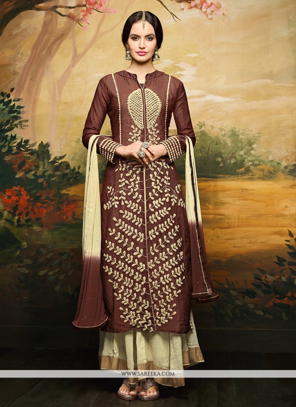 Buy Brown Designer Salwar Kameez Online Malaysia