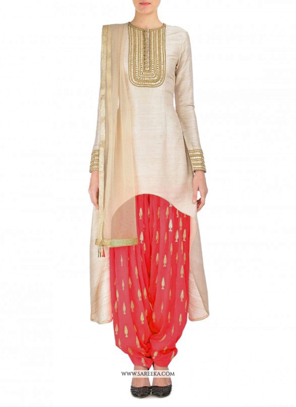 Buy Embroidered Work Raw Silk Punjabi Suit Online Canada