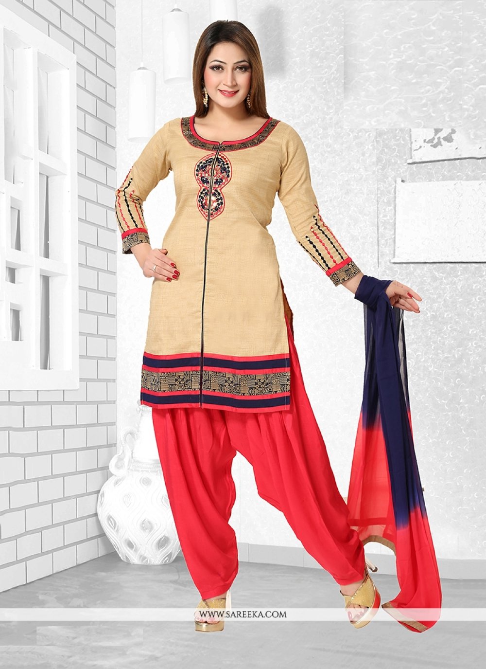 Hand Block Printed Cotton,Khadi 2 pc Salwar Suit Material 10053022 –  Avishya.com