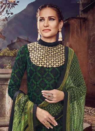 Green Designer Straight Salwar Suit