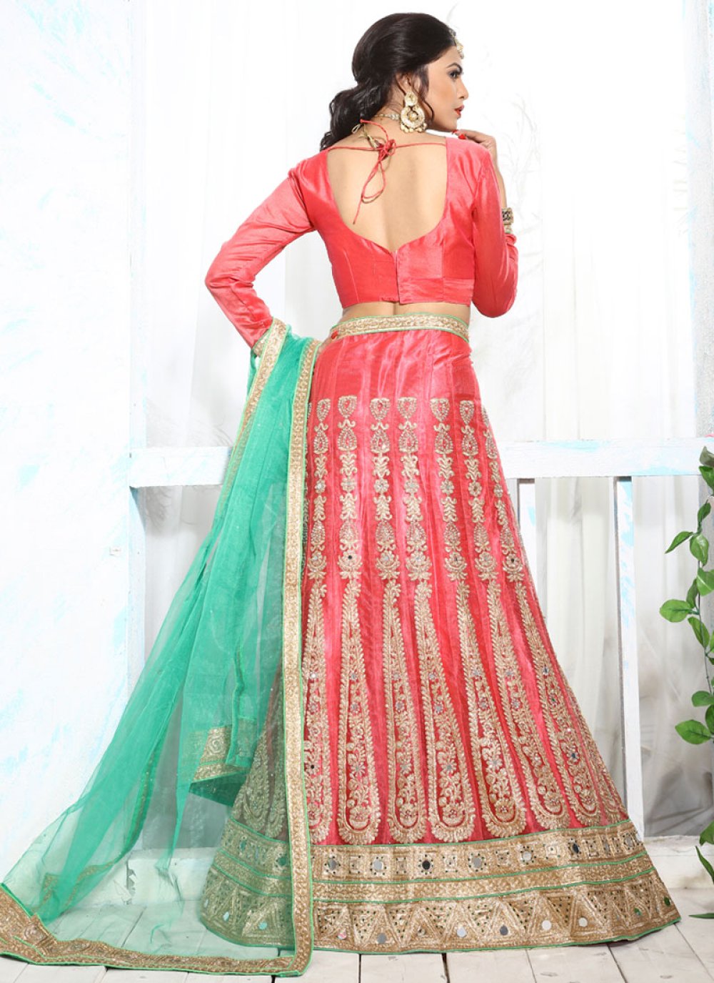 rose lehenga choli