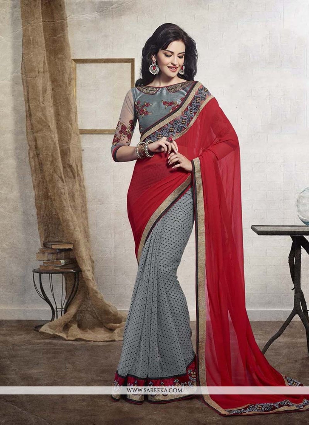 Embroidered Work Designer Saree