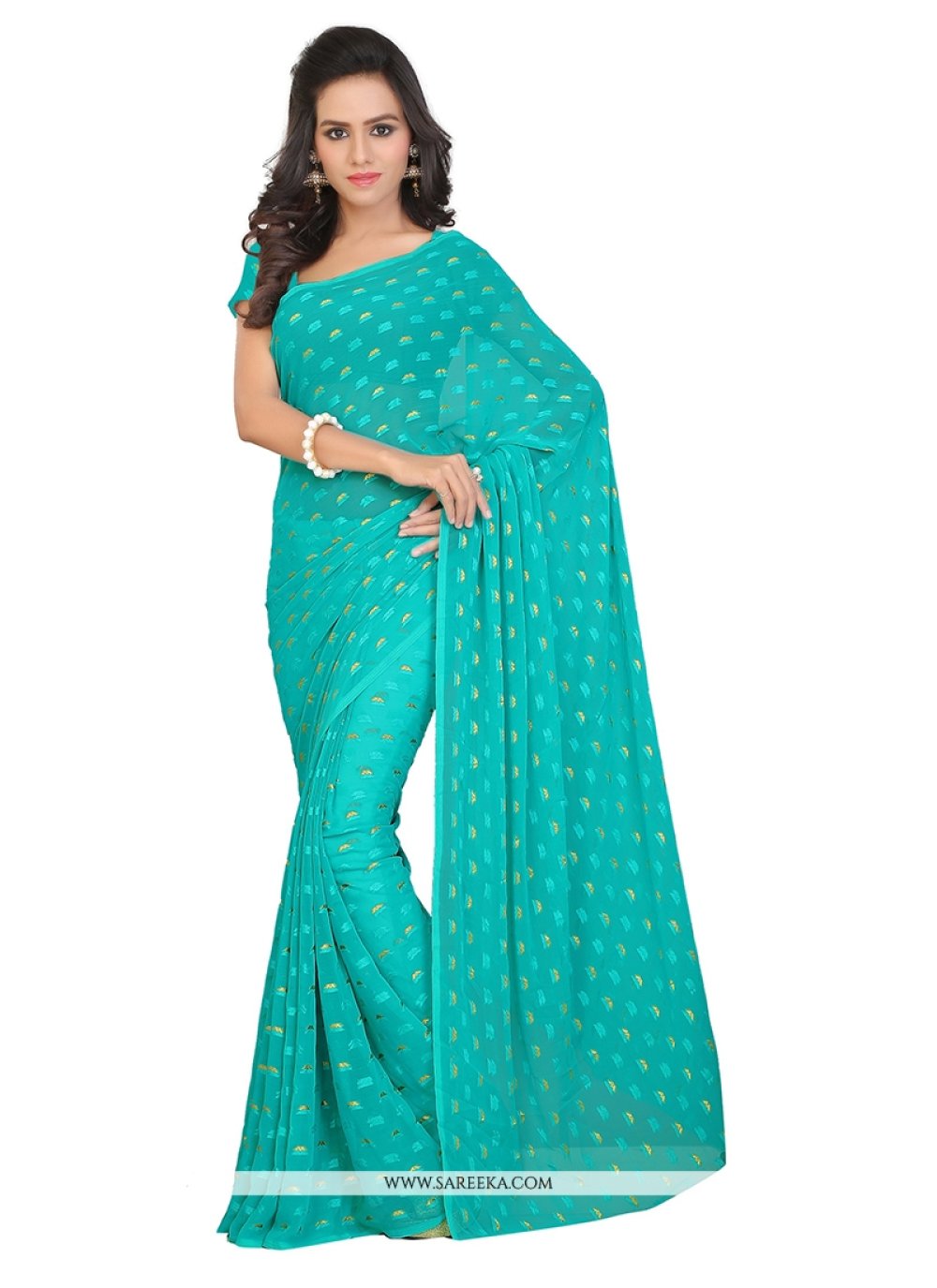 Print Work Jacquard Casual Saree