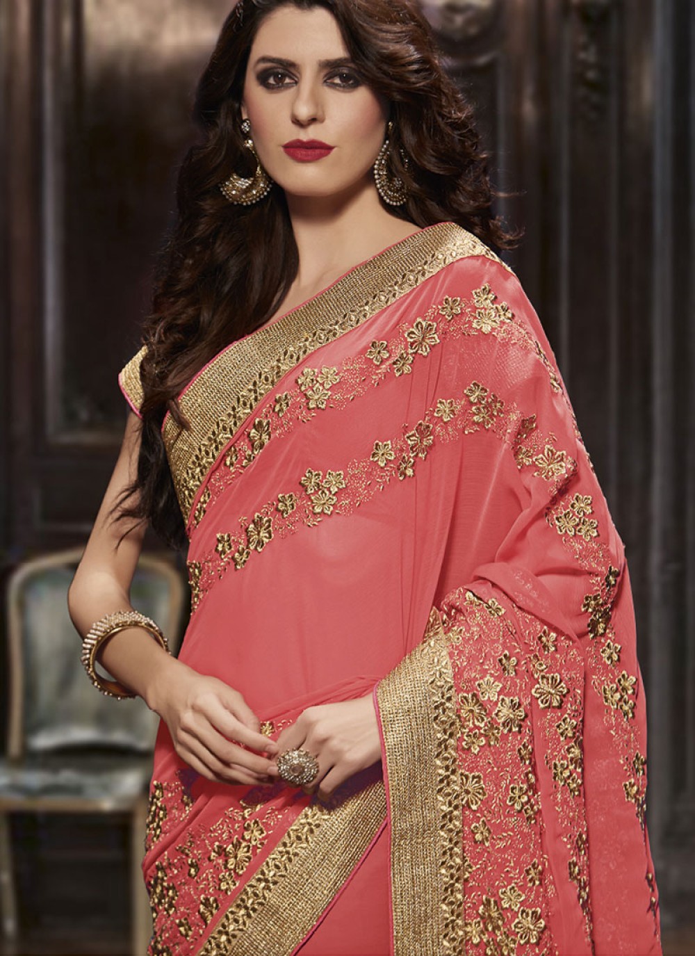 costly chiffon sarees