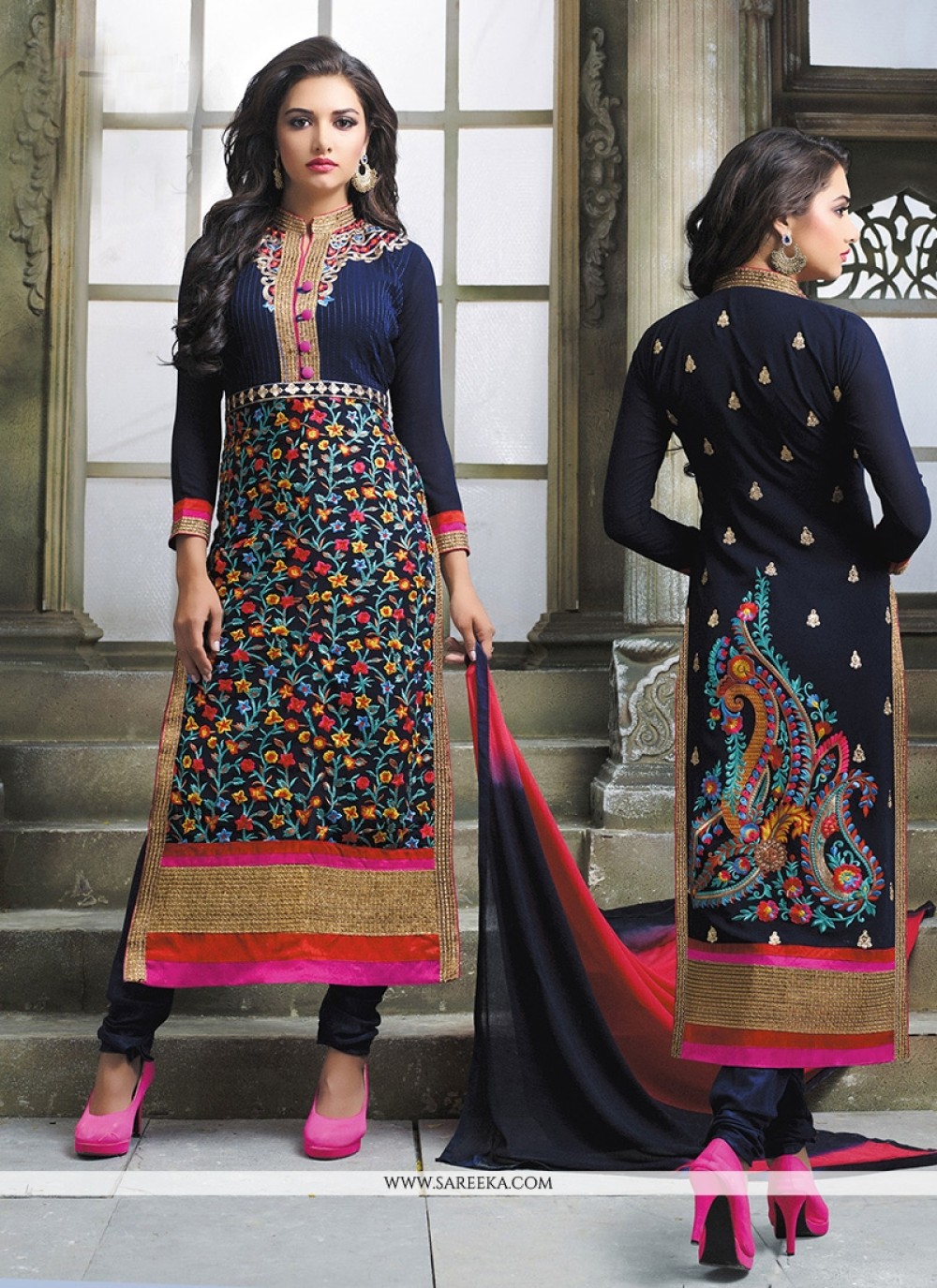 Double colour shops churidar designs