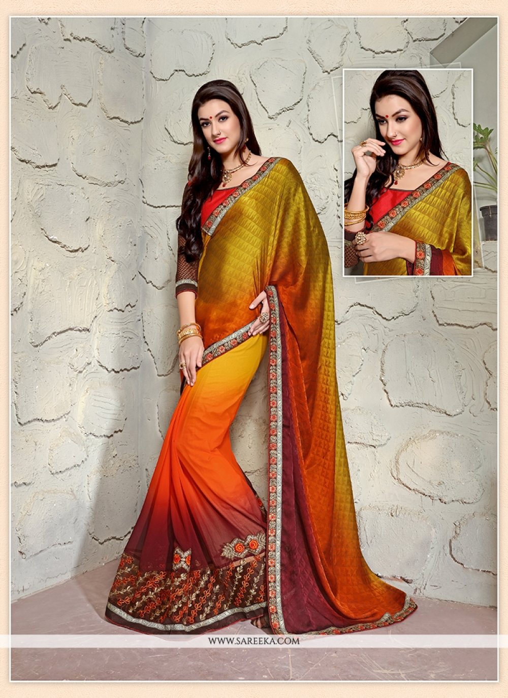 Embroidered Work Designer Saree