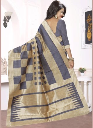 Art Silk Navy Blue Weaving Work Traditional Designer Saree