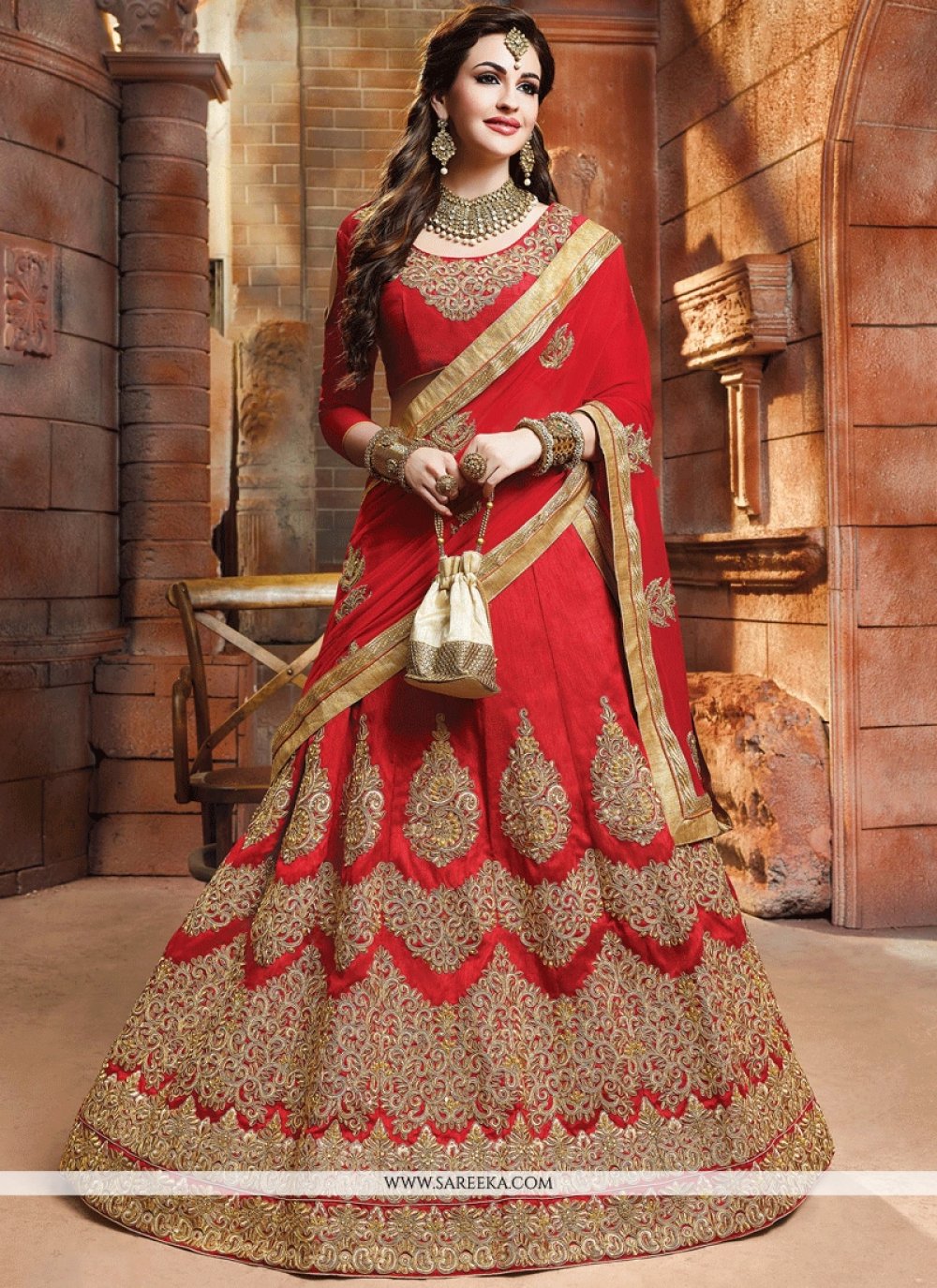 Shop Online Art Silk Zari Work Lehenga Choli : 62790