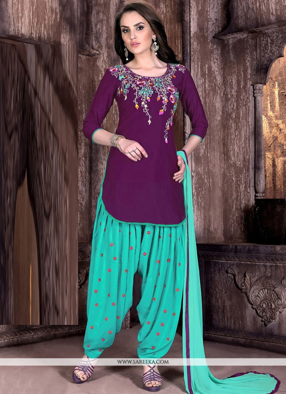 purple patiala salwar suit