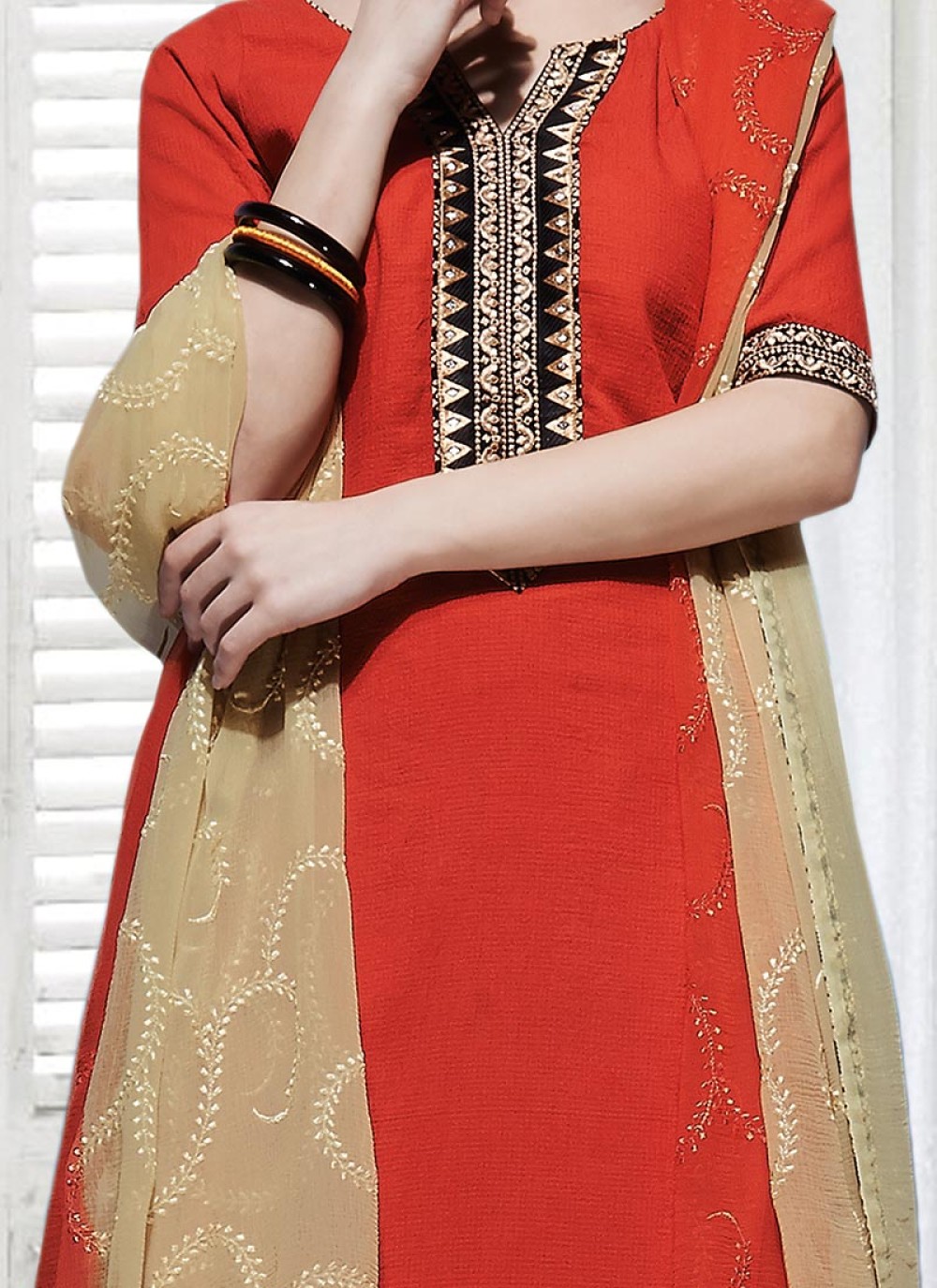 Buy Red Designer Palazzo Suit Online Malaysia