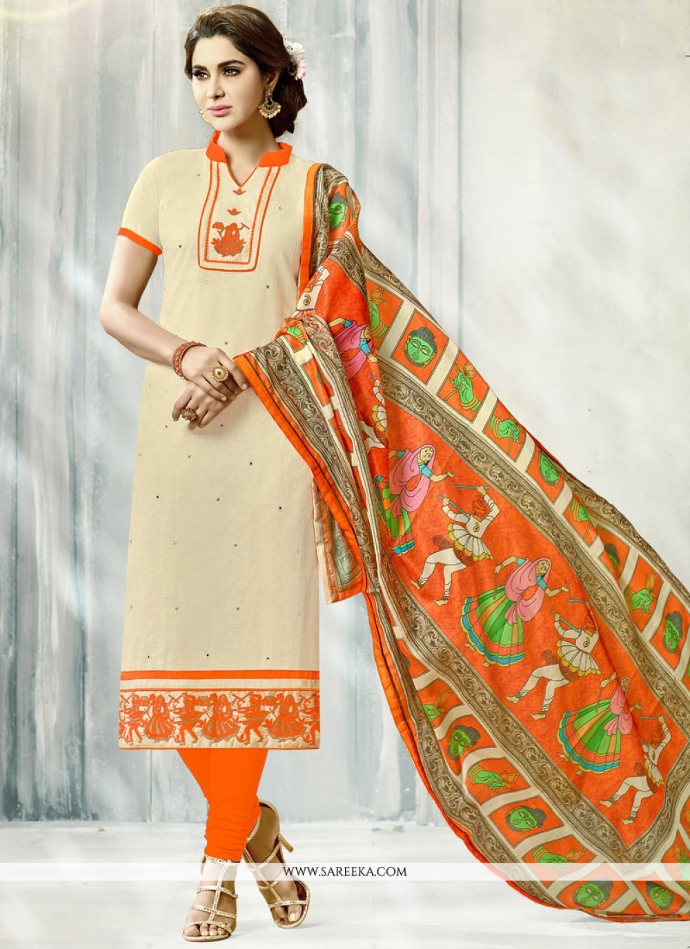 Cotton Churidar Designer Suit