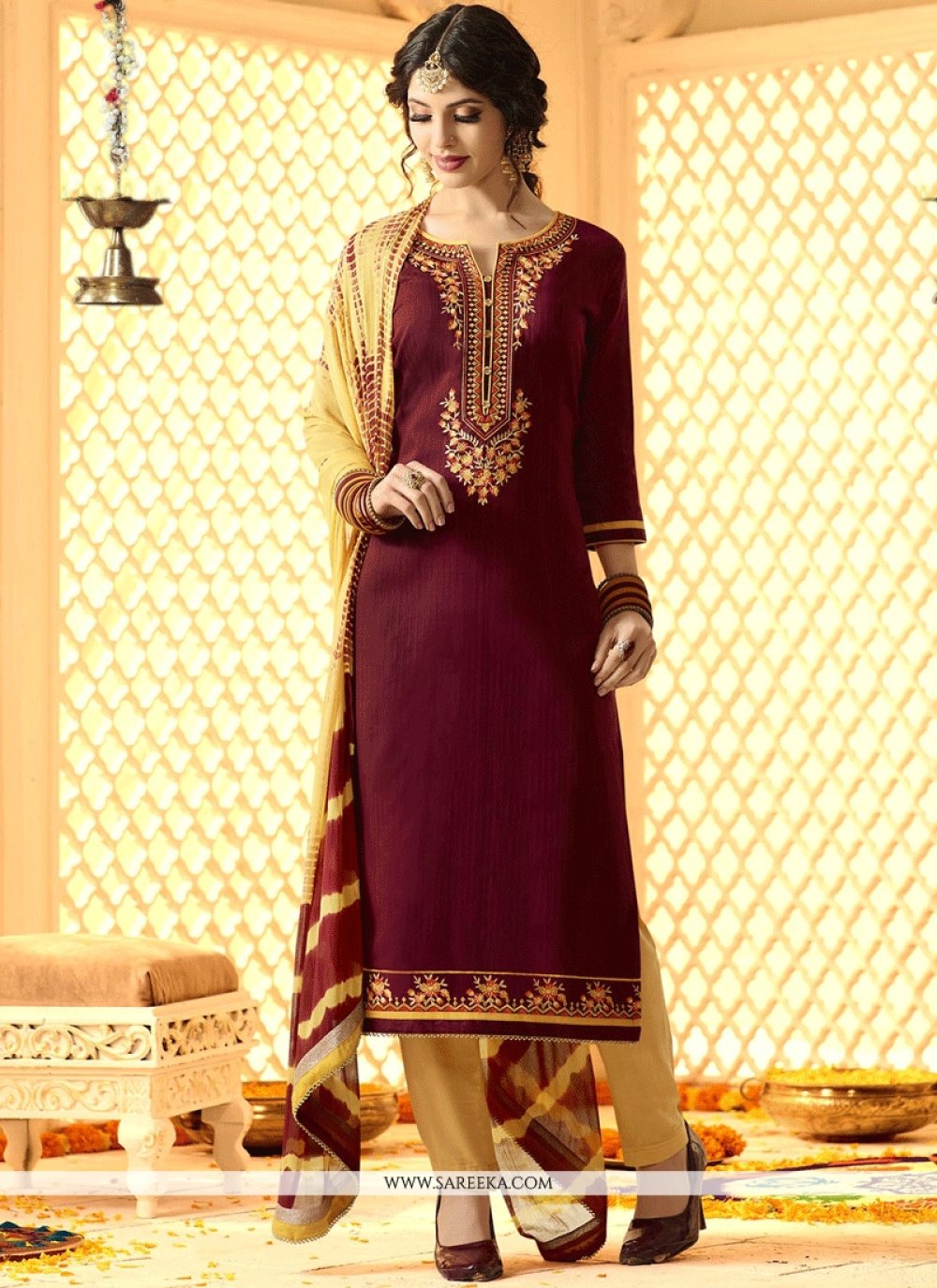 designer churidar materials online shopping