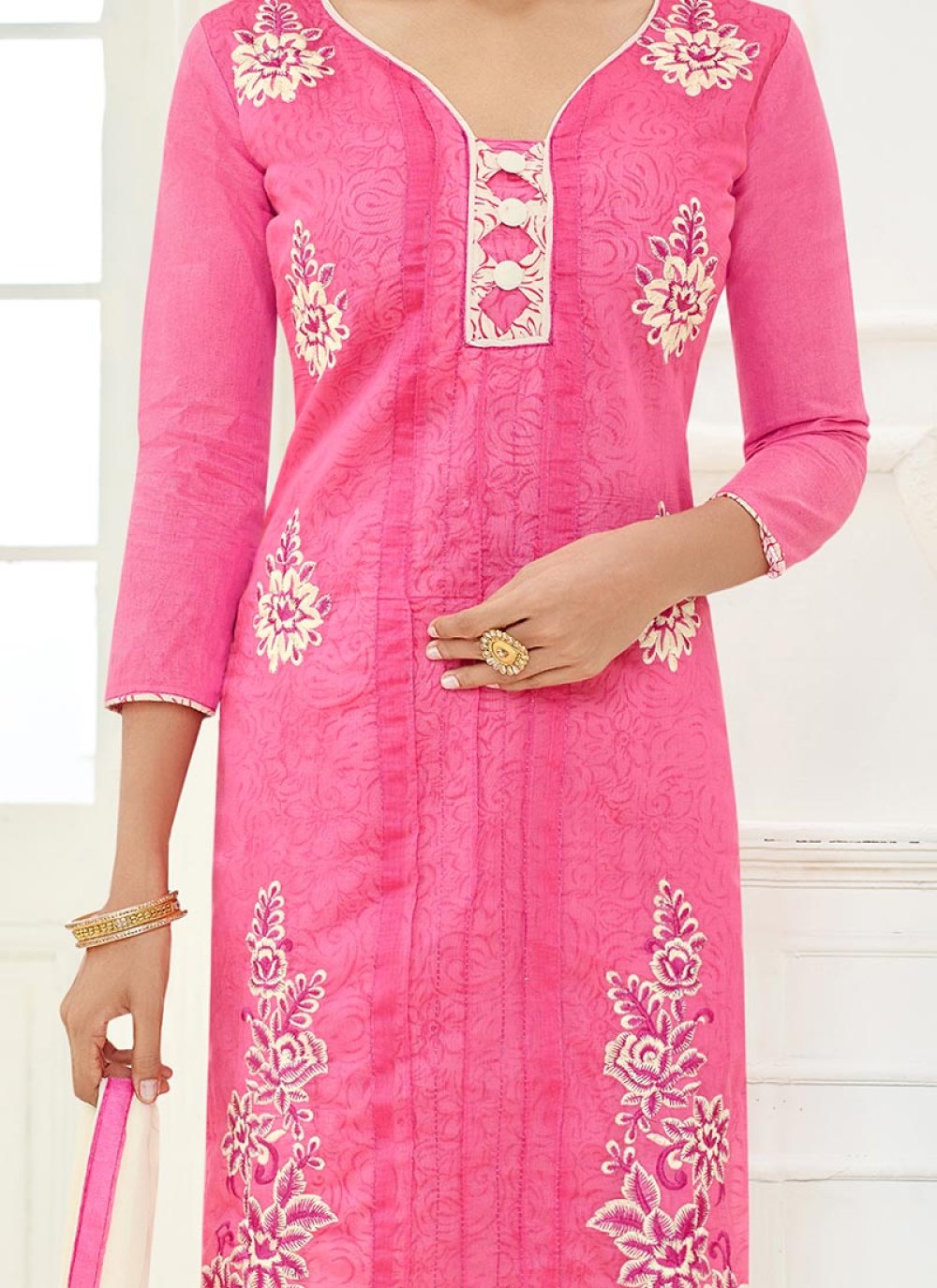 lace material churidar