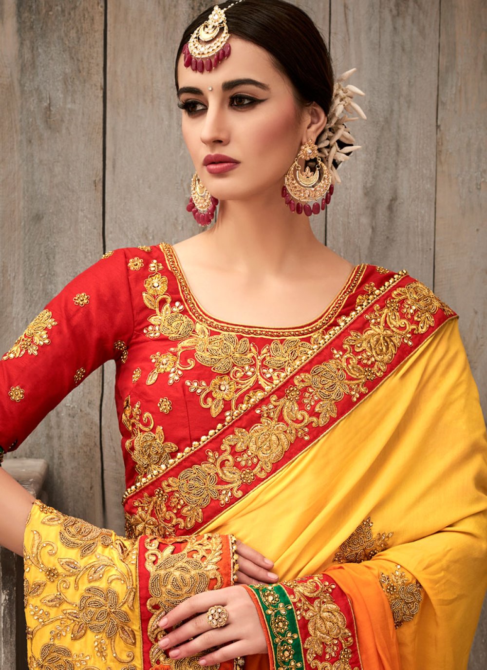 Buy Fancy Fabric Shaded Saree Online : Mauritius