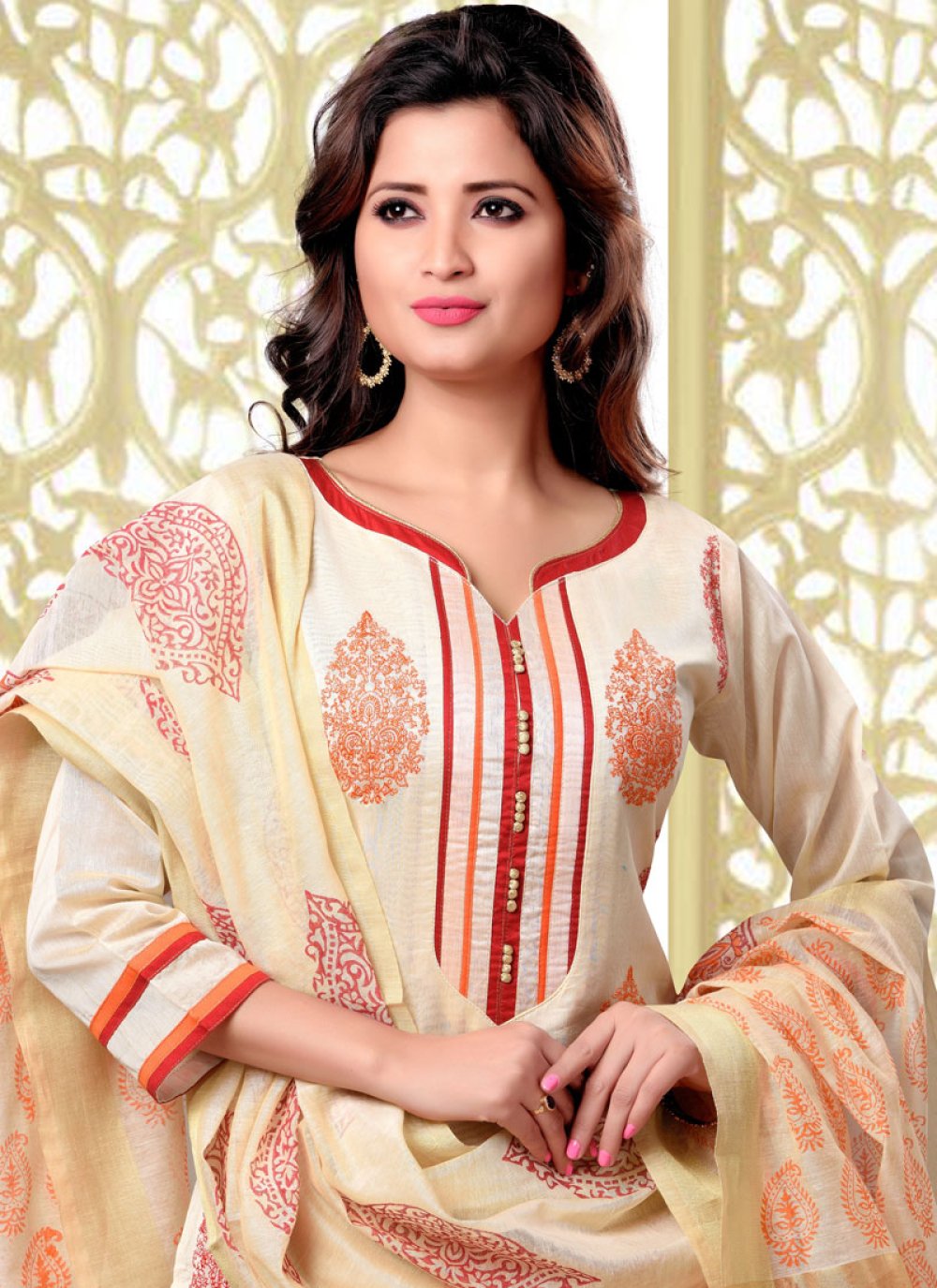 lace material churidar