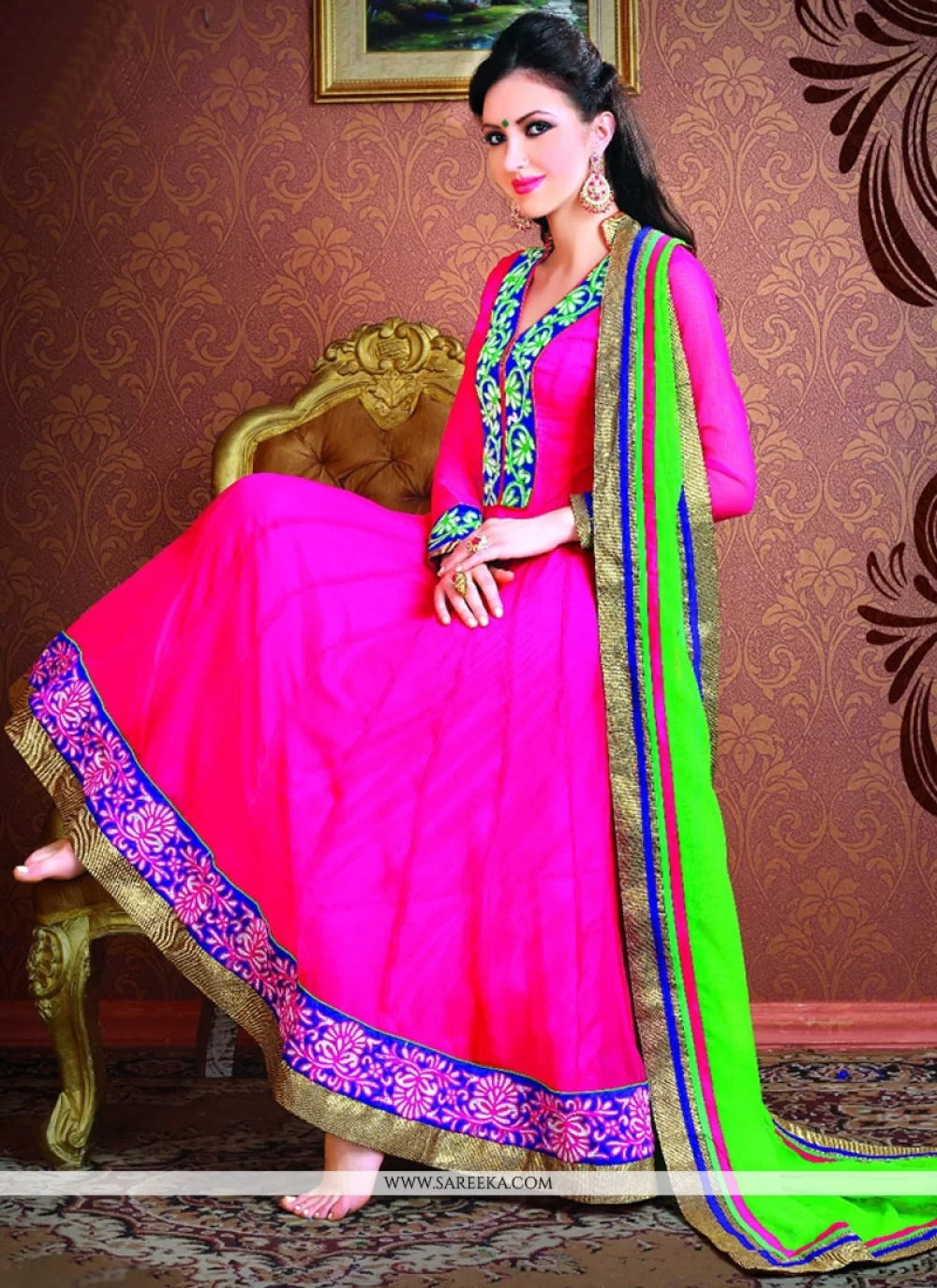 chiffon anarkali suits