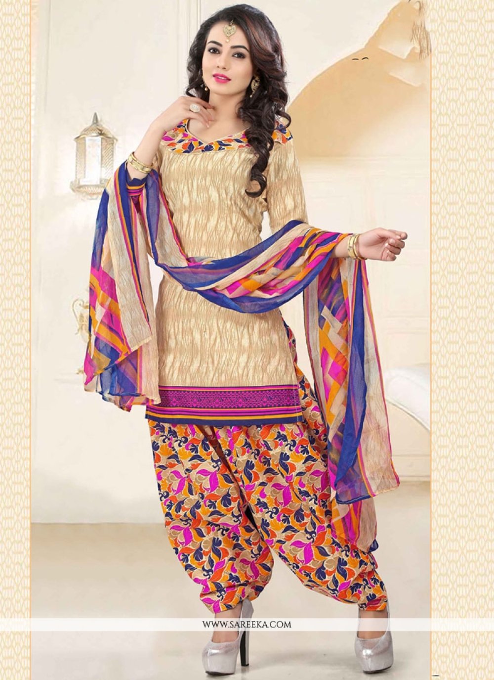 multi colour punjabi suit