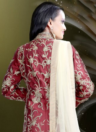 Resham Work Raw Silk Designer A Line Lehenga Choli