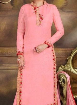 Embroidered Work Net Designer Palazzo Suit