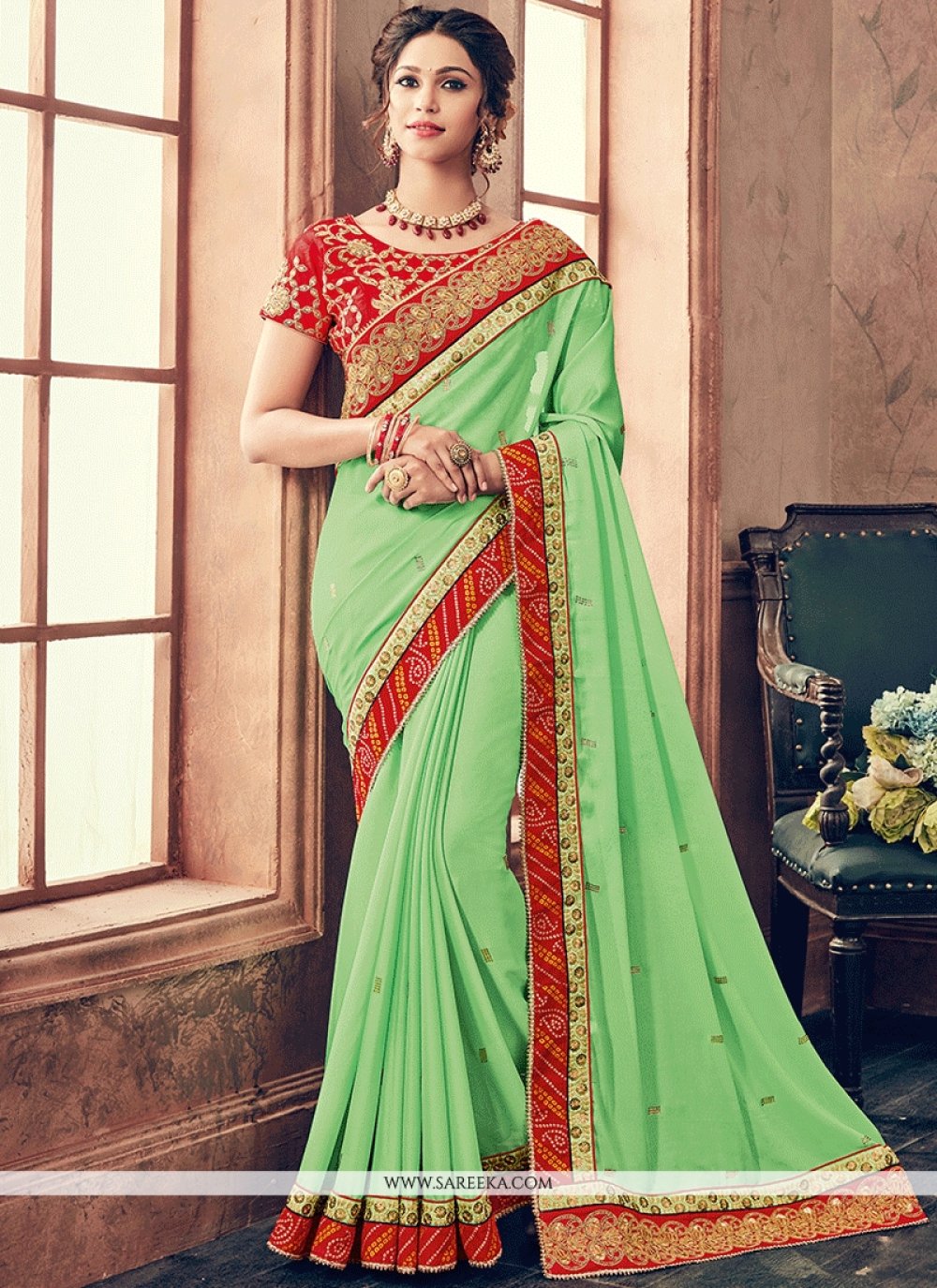 Embroidered Work Saree buy online