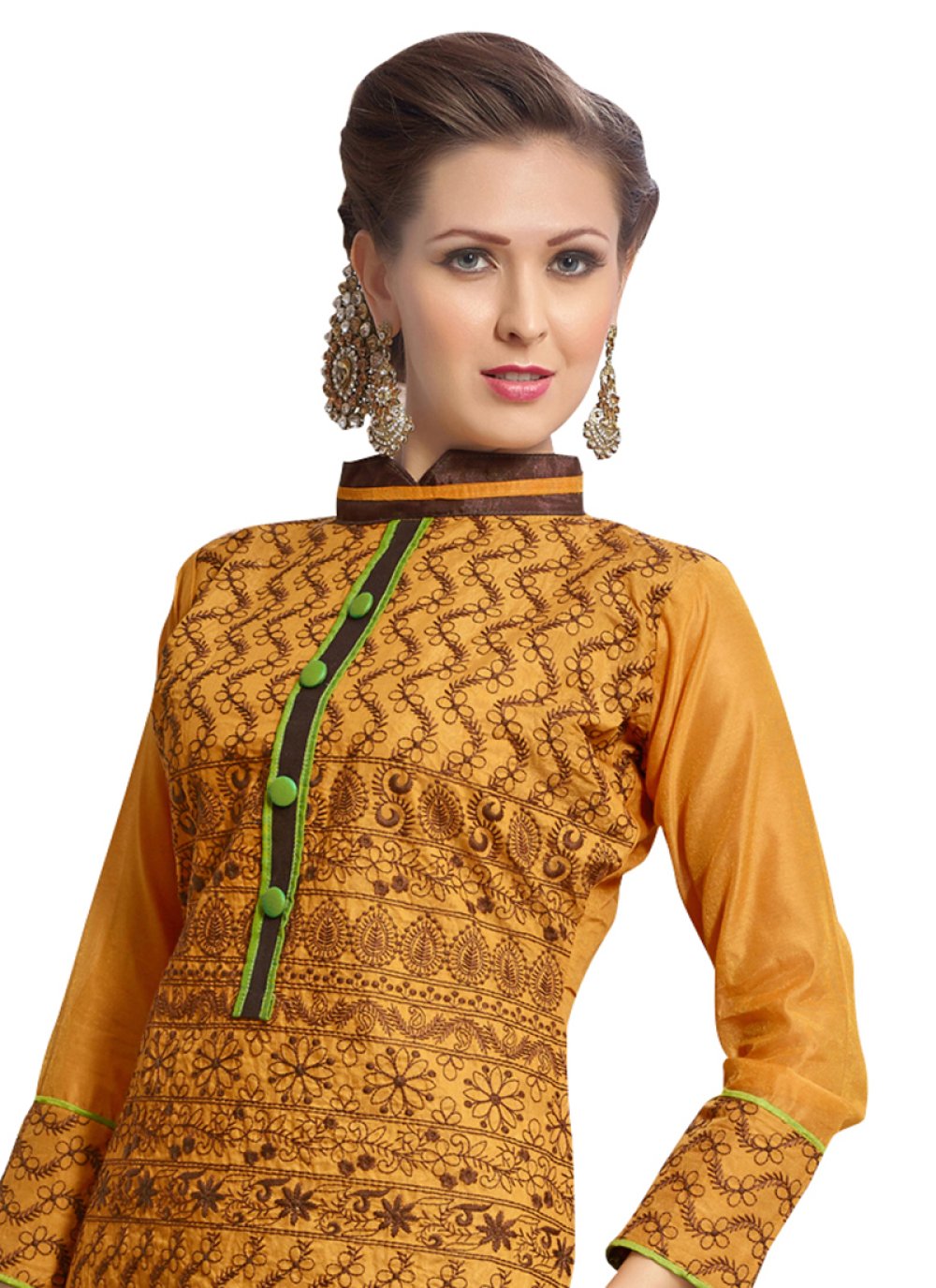 brown churidar designs