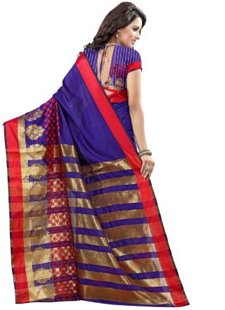 Purple woven Work Tussar Silk Designer Traditional Saree