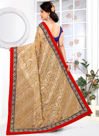 Net Embroidered Work Classic Saree